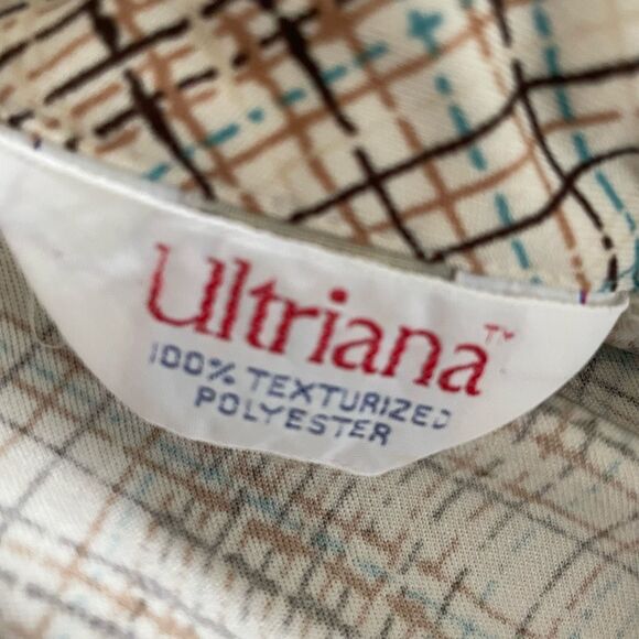 Vintage 70s Ultriana Polyester Dagger Barrymore Collar Button Shirt L - Picture 7 of 8
